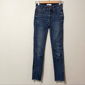 Madewell 9in High Rise Skinny Raw Hem Jeans Womens 23 Blue Denim Casual Zip Fly